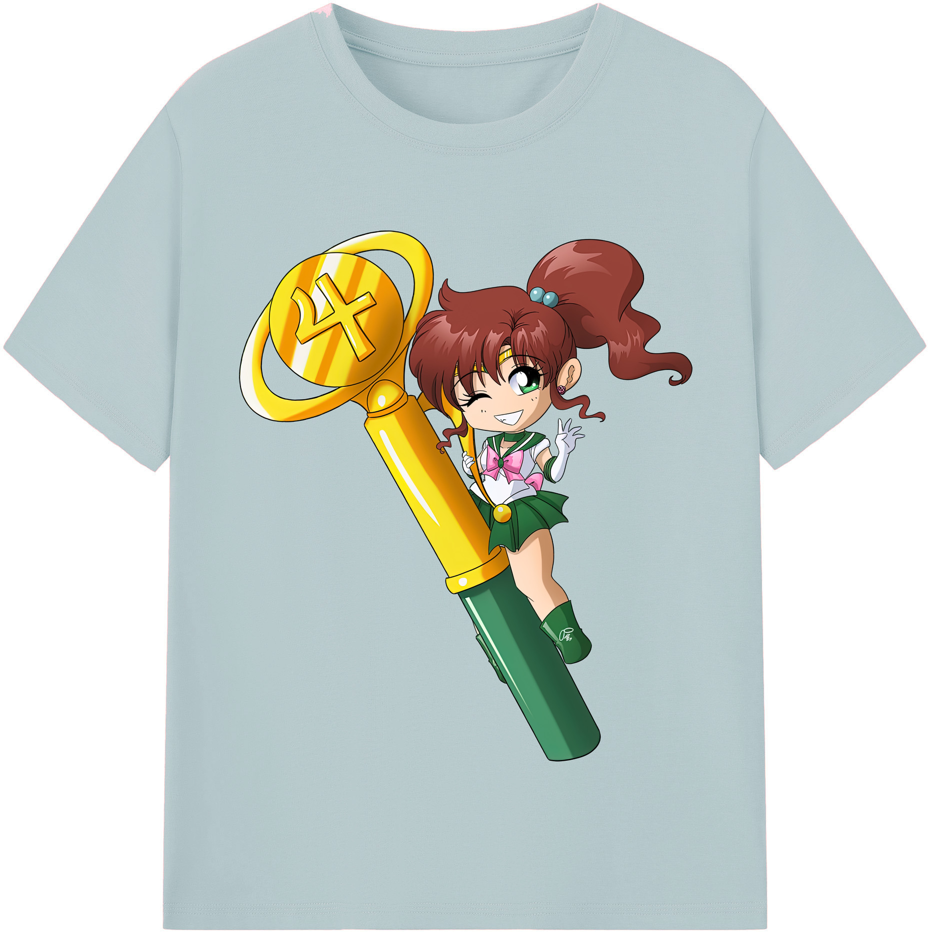 （画像用） 美少女戦士セーラームーン 木野 まこと きの まこと Sailor Moon Kino Makoto （セーラージュピター；Sailor Jupiter） 綿100％半袖Tシャツ（フロントプリント）